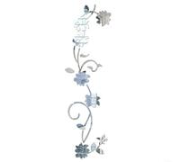 EXTRWORY Autocollants muraux 3D en forme de fleur en rotin pour salon, chambre à coucher, porte, décoration d'intérieur, argenté