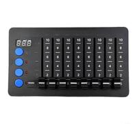 EXTRWORY Contrôleur DMX512 à 32 canaux, console d'éclairage de scène rechargeable avec 8 faders, boîtier en métal pour mariage, DJ, fête, spectacle, noir
