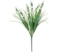EXTRWORY Fleurs de lavande artificielles en plastique violet de 36 cm, pour extérieur, intérieur, décoration de photographie de mariage (blanc)