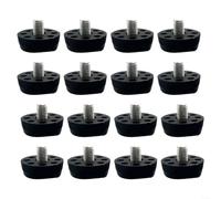 EXTRWORY Lot de 16 pieds de nivellement réglables M8 avec inserts carrés de 20 x 20 mm pour meubles, chaises, tables, armoires - Noir (m8 x 10 x 28 mm)
