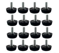 EXTRWORY Lot de 16 pieds de nivellement réglables M8 avec inserts carrés de 20 x 20 mm pour meubles, chaises, tables, armoires - Noir (m8 x 14 x 28 mm)