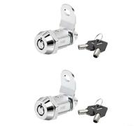 EXTRWORY Lot de 2 verrous cylindriques à came avec clés, pour casier de boîte aux lettres, placard, tiroir de camping-car, en alliage de zinc, avec clés identiques (17 mm-2 pièces)