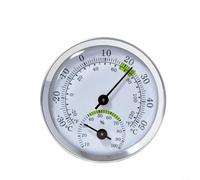 EXTRWORY Mini thermomètre, hygromètre, batterie, pointeur, affichage intérieur, alliage d'aluminium, plastique, 58 mm, doré, pour surveillance de bureau et hôtel (argenté/vert)