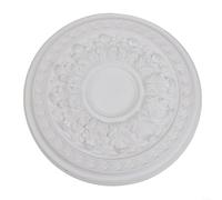 EXTRWORY Panneau de Lampe Rond en polyuréthane Blanc pour Plafond, plafonnier décoratif, Deux Options : perçage ou Non, Accessoires de décoration d'intérieur (35cm sans Trous)
