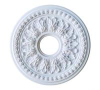 EXTRWORY Panneau de Lampe Rond en polyuréthane Blanc pour Plafond, plafonnier décoratif, Deux Options : perçage ou Non, Accessoires de décoration d'intérieur (26 cm avec Trou)