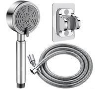 EXTRWORY Pomme de douche haute pression en acier inoxydable 304 3 modes de mélange de pluie, flux pulsé, pour basse pression, gris 33 x 20 x 3 cm (G)