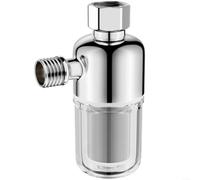 EXTRWORY Pré-filtre à filetage 4 points pour chauffe-eau avec corps en plastique cuivre et noyau amovible, pour système de plomberie domestique, argenté, 45 x 2 x 977 cm