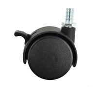 EXTRWORY Roulette pivotante à double roue avec filetage M8, pour chaise de bureau, meubles, roues en plastique robuste, noir, 40 x 30 mm, charge de 50 kg, atelier d'entrepôt