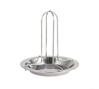 EXTRWORY Support de rôtissoire en acier au carbone anti-adhésif pour rôtir la volaille, la dinde, les légumes, design compact et portable, argenté, 175 x 175 x 3 cm, pour fête de jardin, voyage