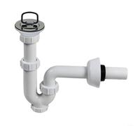 EXTRWORY Tuyau d'évacuation de lavabo en acier inoxydable avec barrière parfumée hexapode et joint souple en PVC, pour plomberie domestique, blanc, 32 mm