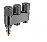 EXTRWORY Vanne d'angle de sortie triple en cuivre 1 entrée 3 inverseurs d'eau, pour connexion de robinet de machine à laver avec noyau en laiton antirouille gris foncé (H)