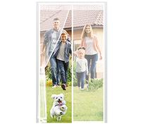 EXTSUD Moustiquaire de Porte Magnétique en Fibre de Verre 100x220cm, Fermeture Automatique Rideau Porte Anti insectes avec Aimants sans Perçage, Blanc
