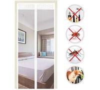 EXTSUD Moustiquaire de Porte Magnétique Fermeture Automatique Rideau Porte Anti insectes avec Aimants et Bande Adhesive Sans Perçage (100x220cm, Blanc)