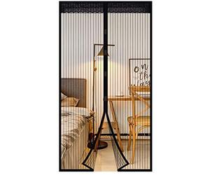EXTSUD Moustiquaire de Porte Magnétique Fermeture Automatique Rideau Porte Anti Insectes Mouche Moustique avec Aimants et Bande Adhesive Sans Perçage (140x240cm, Noir)