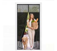 EXTSUD Moustiquaire Porte Protection de la Vie Privée, 80x200cm Résistant Moustiquaire Magnétique Rideau Anti Mouches et Insectes avec Fermeture Automatique pour Chambre Balcon Porte Extérieure