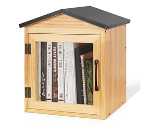 Exttlliy Petite boîte de rangement d'extérieur en bois pour les quartiers, la communauté et les écoles, pour partager des livres, des dépliants, des journaux, de la nourriture et des œuvres d'art (B)