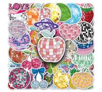 Exylosluxek : 50 autocollants boule disco, motifs disco variés pour décoration DIY et personnalisation
