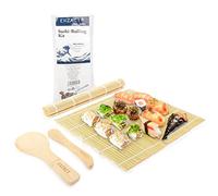 Exzact 4 pièces kit sushi bambou roulage nattes riz Paddle Spreader set | naturel bambou pour Homemade japonais Rolls facile pour usage pour Beginners Families et aliments Lovers réutilisable
