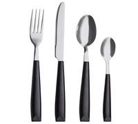 Exzact Couverts en Inox 16 Pièces - Ménagères avec des poignées en plastique de couleur vibrante - Confortable à Tenir - 4 x Fourchettes, 4 x Couteaux, 4 x Cuillères, 4 x Cuillère à café