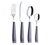 Exzact Couverts en Inox 16 Pièces - Ménagères avec des poignées en plastique de couleur vibrante - Confortable à Tenir - 4 x Fourchettes, 4 x Couteaux, 4 x Cuillères, 4 x Cuillère à café