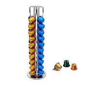 Exzact Porte-Capsules de Café Compatible avec Nespresso (40 x capsules) - Supports pour Capsules de Café Nespresso Classic - Support Rotatif - Argenté