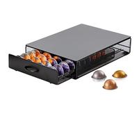 Exzact Tiroir à capsules de café compatible avec Vertuo, non vendu ou créé par Vertuo, capacité maximale de 40 dosettes - Support de machine avec finition mate, support de rangement pour dosettes