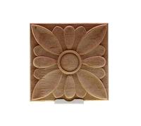 EYCFSJ Appliques De Menuiserie 2 Pièces Vintage Non Peint Carré Bois Sculpté Décalcomanie Coin Applique Cadre pour La Maison Armoire Murale Porte Décorative en Bois Artisanat 8 Cm