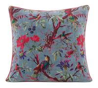Eyes of India - Plein de Couleurs Velours Oiseau Canapé Coussin Canapé Housse Oreiller Boho Décorative Bohème Indien Housse - Gris, 20 X 20 in. (50 X 50 cm)