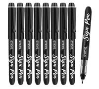 EYEYE 9 Sign Pen - Pointe de 1,0 mm - Trait de 0,6 mm, Feutre d'écriture à Encre Liquide pour un Tracé Fluide - Stylos à séchage rapide (Noir)