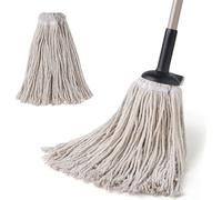 Eyliden Balai à laver le sol avec 2 têtes de balai interchangeables, 134cm réglable, coton pour tous les sols