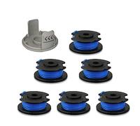 Eyoloty RAC124 Bobine de Fil Compatible avec Les Coupe-Bordures sans Fil Ryobi 18 V One+ RLT1830Li, OLT1831, RLT1825Li, OLT1825, Longueur 3,3 m, diamètre 1,65 mm et Couvercle de Bobine (6 bobines, 1