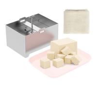 Eyoulife Presse à tofu, en acier inoxydable, 16 x 12 x 9 cm, réglable, avec trou de drainage, bac d'égouttement, pour cuisine, restaurant, tofu