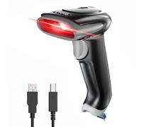 Eyoyo Douchette Code Barre 1D 2D QR Code, Lecteur Codes sans Fil 3 en 1 Compatible avec Bluetooth et 2,4 GHz sans Fil et Scanner Codes Barre Filaire USB Portable-Gris