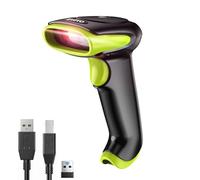 Eyoyo Douchette Code Barre 1D 2D QR Code, Lecteur Codes sans Fil 3 en 1 Compatible avec Bluetooth et 2,4 GHz sans Fil et Scanner Codes Barre Filaire USB Portable(Vert)