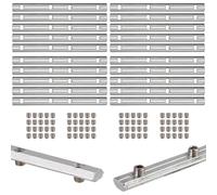 EYPINS 20 pièces 2020 Ecrous Longs 4 Trous Connecteurs Intérieurs pour 20-slot Profilés à Fente de 6 mm M5 Joints Droits 100mm et Vis M5*5mm pour Fixer 2 Profilés en Aluminium