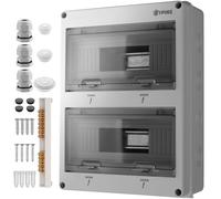 EYPINS Coffret Électrique 24 Modules Boîtier Électrique Extérieur Étanche IP65 avec Terminaux et Rails Intégrés ABS de Surface en Plastique avec Porte Transparente pour Extérieur/Intérieur
