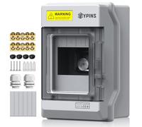 EYPINS Coffret Électrique 4 Modules IP65 Extérieur Intérieur avec 2 Presse-étoupes M25,2 Barres de Cuivre,Kit de Fixationpour Maison,Garage(12.2x9.8x19 cm）
