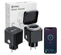EYPINS Prise Connectée WiFi Extérieure IP54,Compatible avec Alexa Google Home, Commande à Distance via Application, Type E/F 16A, Pour Éclairage Jardin Pompe Fontaine 2PCS