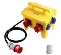 EYPINS Répartiteur de Courant avec Prises CEE et Câble 2m | distributeur de chantier 2 prises CEE 16A et 5 prises disjoncteurs coffret de distribution de courant Pour chantier