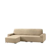 Eysa Aquiles Élastique Chaise Longue Bras Court Gauche, Vue frontale, Polyester Coton, Beige, 43x37x14 cm
