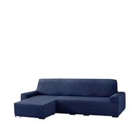 Eysa Aquiles Élastique Chaise Longue Bras Court Gauche, Vue frontale, Polyester Coton, Bleu, 43x37x14 cm