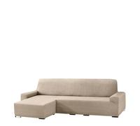 Eysa Aquiles Élastique Chaise Longue Bras Court Gauche, Vue frontale, Polyester Coton, Écru, 43x37x14 cm