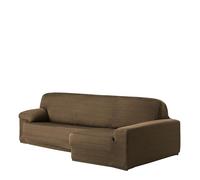 Eysa Aquiles Elastique Chaise Longue Droite, Vue Frontale, Polyester Coton, Marron, 43x37x14 cm