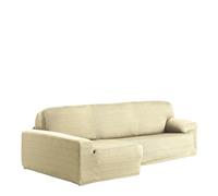 Eysa Aquiles Élastique Chaise Longue Gauche, Vue frontale, Polyester Coton, Écru, 43x37x14 cm