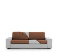 Eysa Housse de canapé bi-élastique pour Assise et Dossier Taille L Couleur Orange Design Harlem