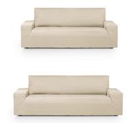 Eysa Housse de canapé Extensible Pack Duo 3 + 2 Places écru Design Luz