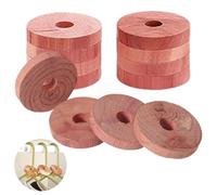 EYVRPAU 12 Pièces Anneaux en Bois de Cèdre Anti-Mites Naturel Piège à Mites Protection Efficace Sans Produits Chimiques pour Armoire