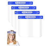 EYVRPAU Visière de Protection Intégrale 4 Pièces Transparente Polycarbonate Anti-éclaboussures Anti-buée Réglable pour Protection Faciale Optimale au Travail & Bricolage.
