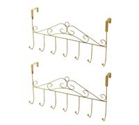 Eywlwaar Lot de 7 crochets de porte décoratifs en métal lourd pour chapeaux, manteaux, clés, sacs, vêtements, écharpes (doré)