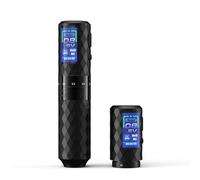 EZ Pistolet à tatouer - 6 temps 2,5 à 4,8 mm avec écran numérique OLED supplémentaire, batterie de 1600 mAh, pistolet de tatouage rotatif pour débutants et artistes (Soultats Pro Noir)
